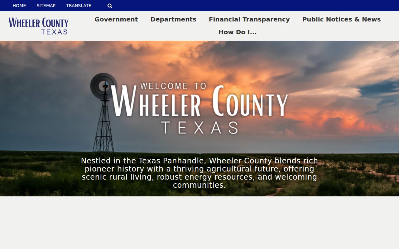 Wheeler County government home page
